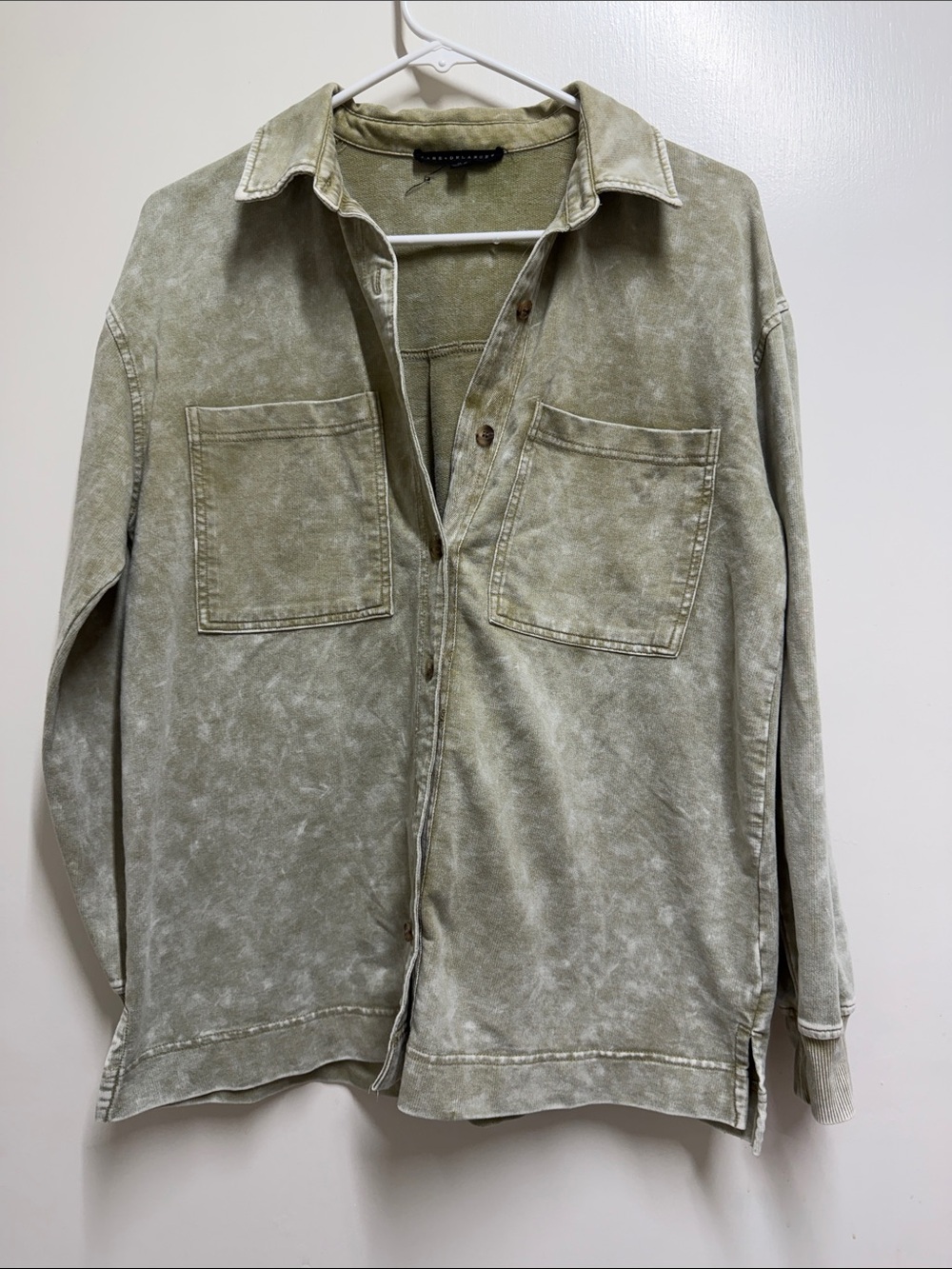 Jane and Delancey Washed Olive Shirt Jacket